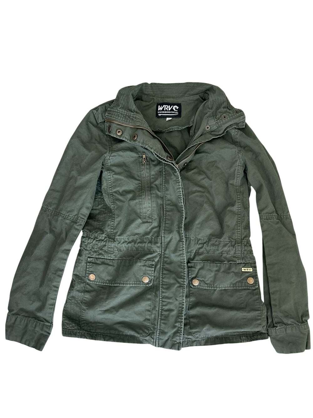WRV Wave Riding Vehicles Women's Olive Green Utility Cargo Jacket
